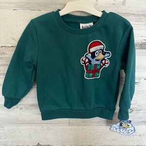 Toddler Bluey Christmas Sweatshirt Green Size 18 Months NEW